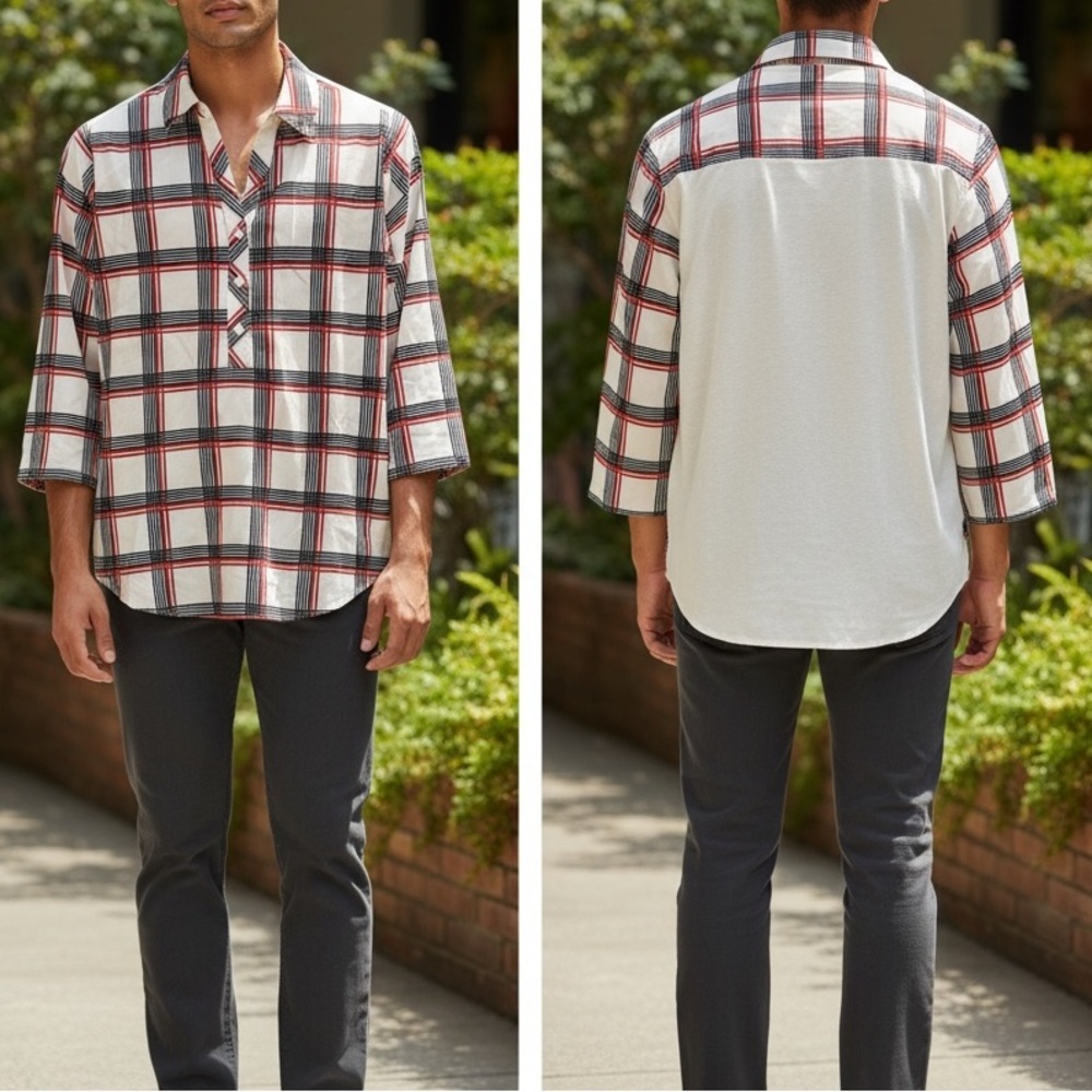 Van heusen Men's Plaid Button-Up Shirt MEDIUM